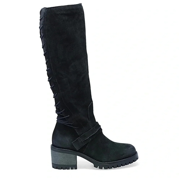 MIZ MOOZ MAYER TALL SUEDE STACKED HEEL CORSET LACE BOOTS 36EU 5.5/6US - Picture 5 of 16